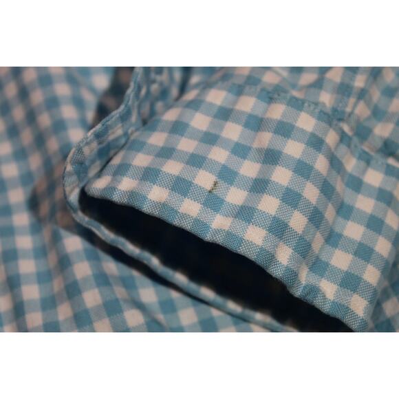 Ralph Lauren Classic Fit Blue Gingham Plaid Men's M Button-Down Shirt Flesh Pony - Picture 4 of 11